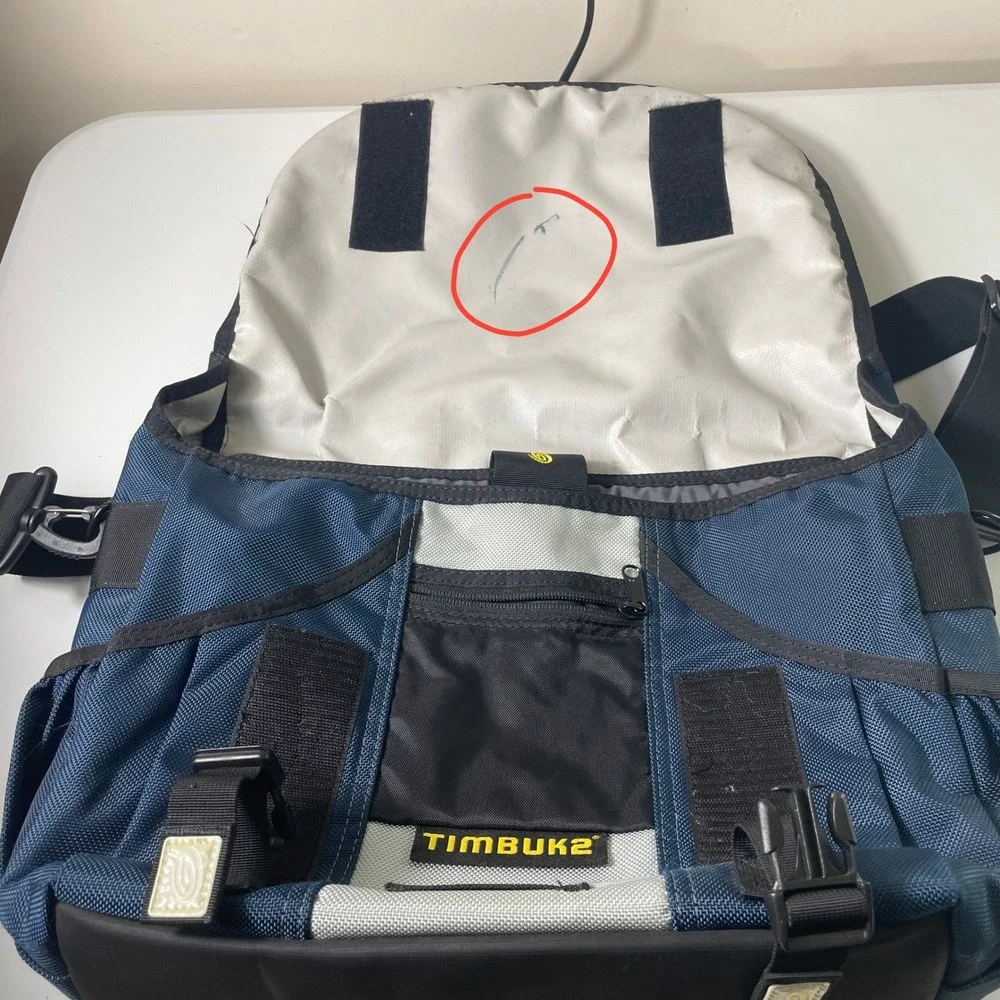 Vintage Timbuk2 Commute Classic Messenger Bag Blue Grey Padded Laptop Gorpcore